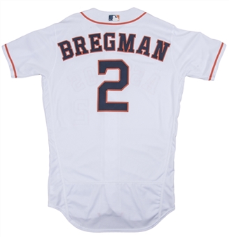 2017 Alex Bregman World Series Game 4 Used Houston Astros Home Jersey Used on 10/28/17 For Home Run (MLB Authenticated)